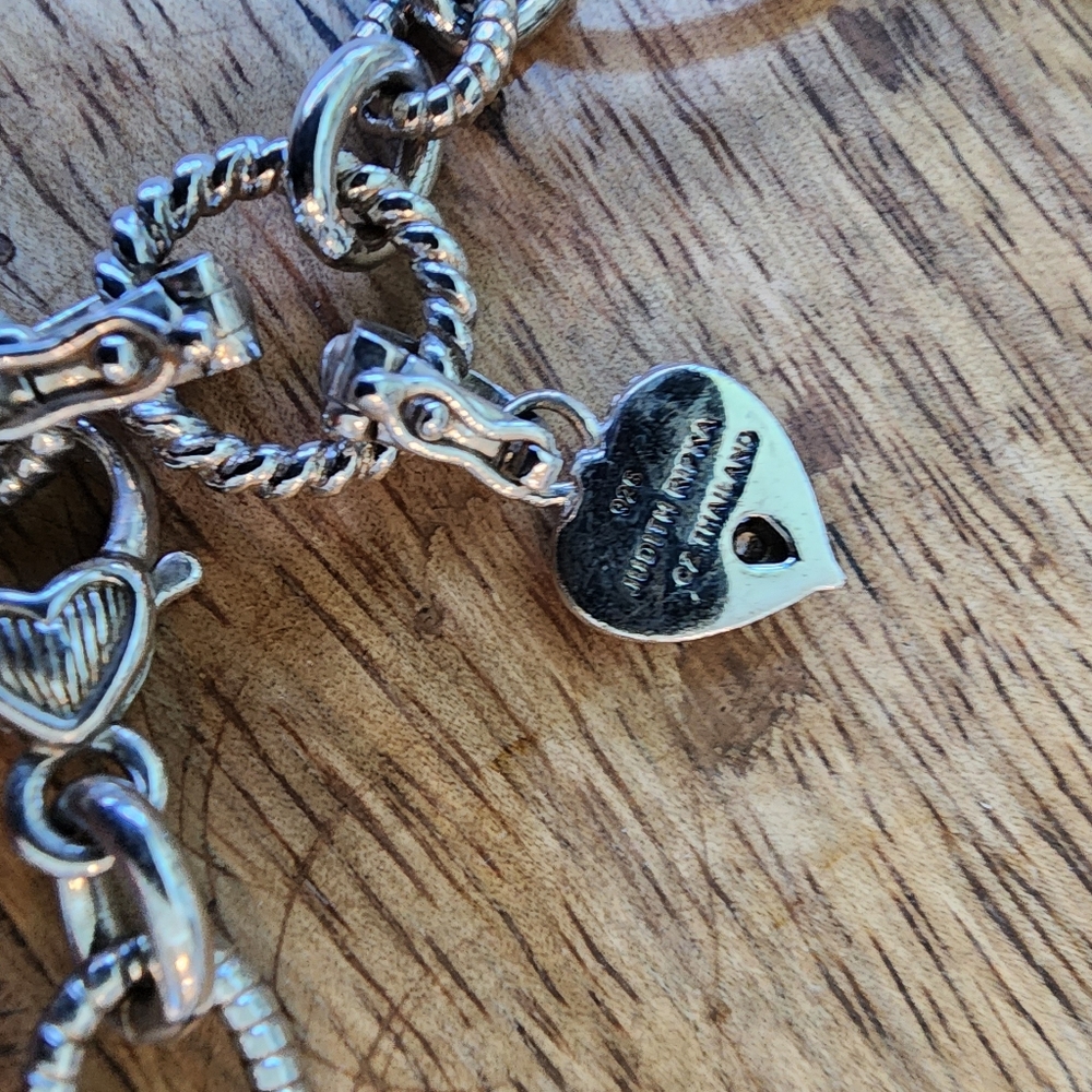 Judith Ripka Sterling Silver Heart Charm Necklace 21" - Picture 7 of 10